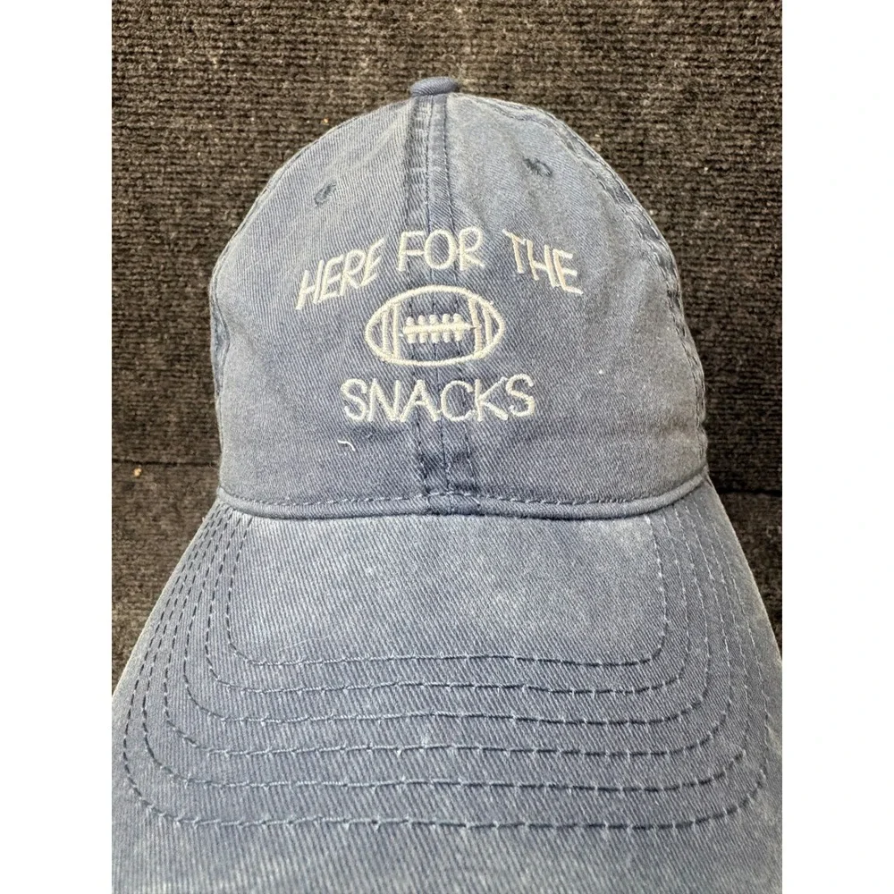 Altar'd State Here For The Snacks Football Blue Cotton Adjustable Dad Hat Cap